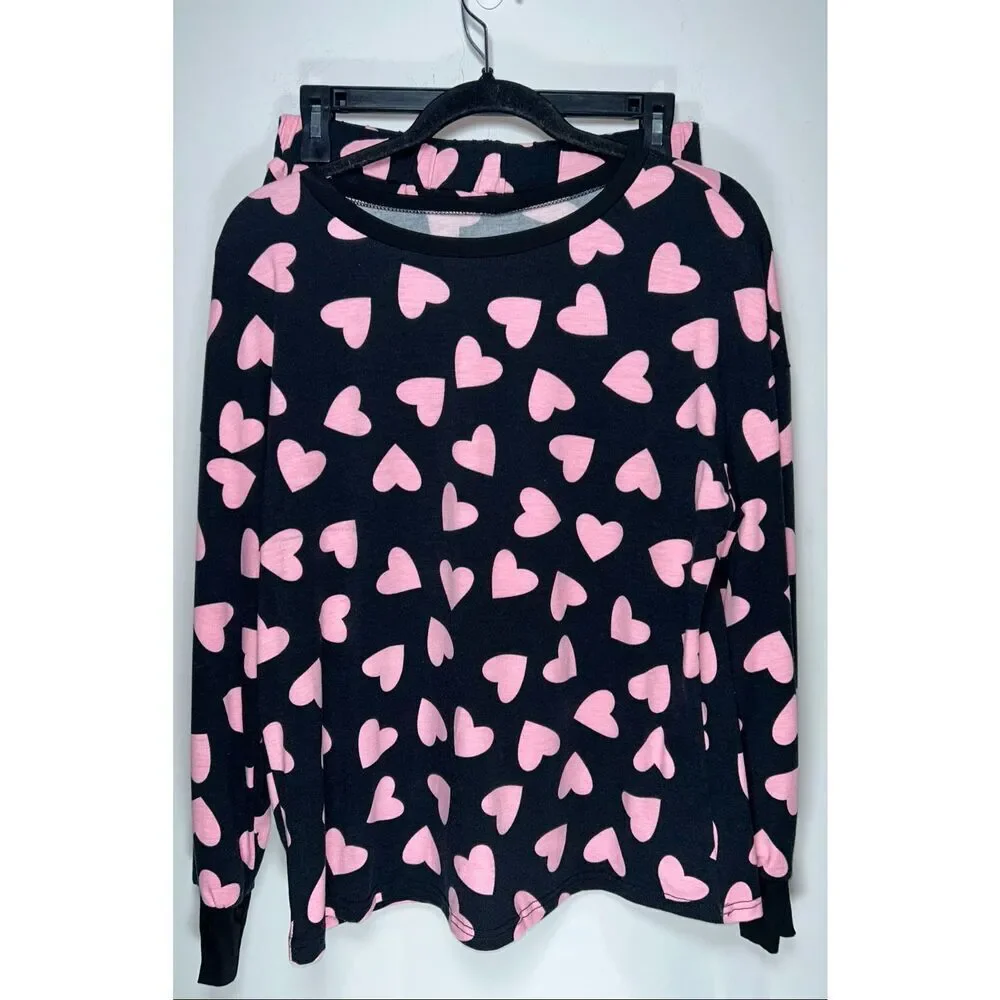 Pink heart pajama set size medium